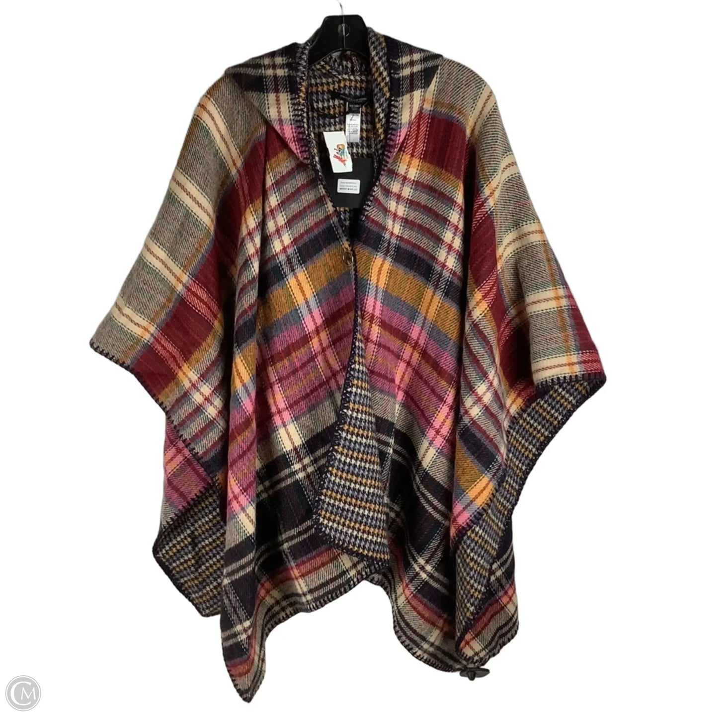Poncho By Marc New York In Plaid Pattern, Size: Osfm