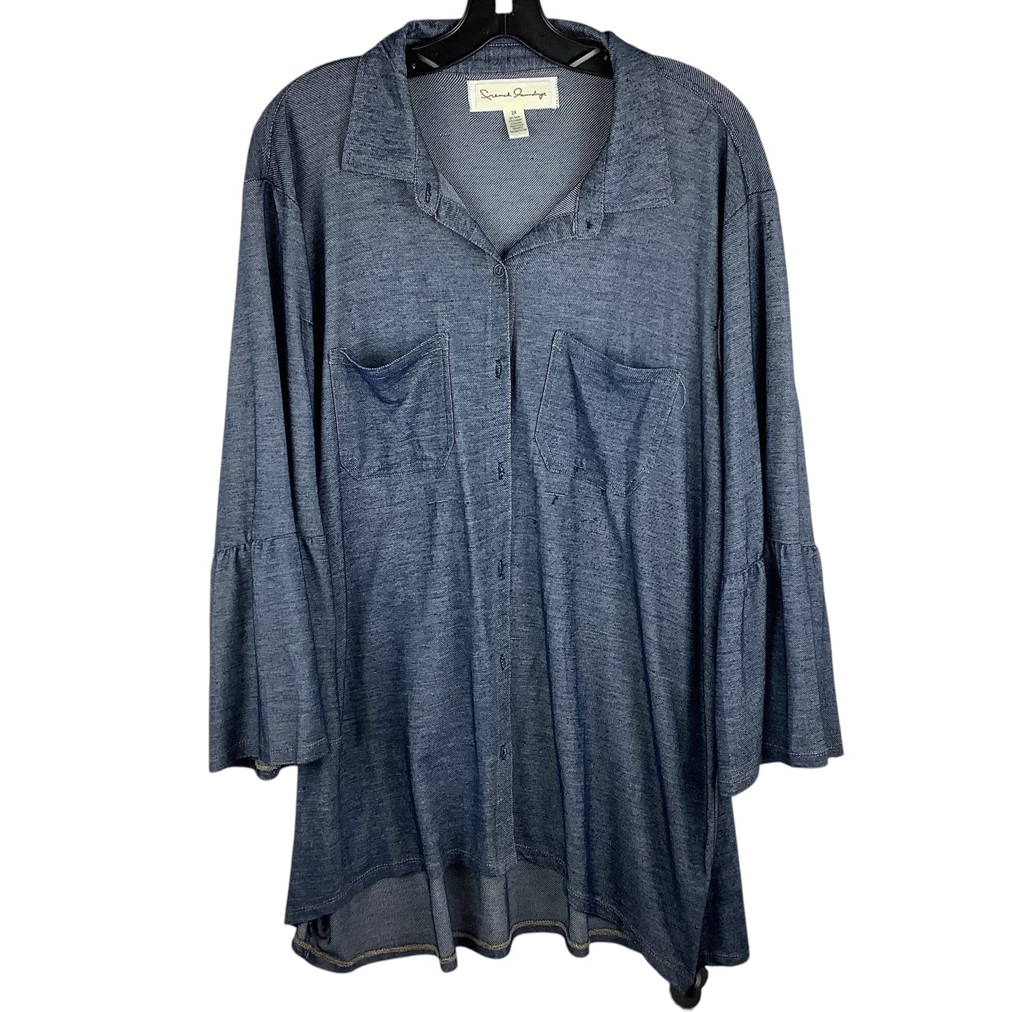 Top Long Sleeve By French Laundry In Blue, Size: 2x