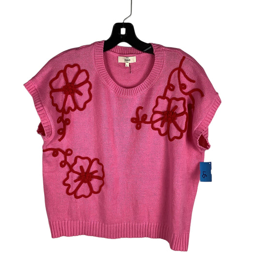 Sweater Short Sleeve By Entro In Pink, Size: L