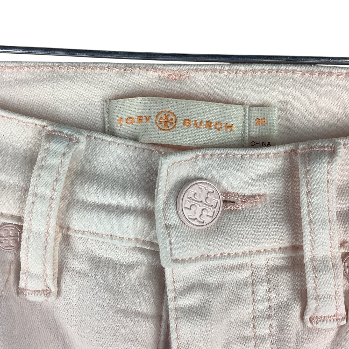 Pants Designer By Tory Burch In Pink Denim, Size: 2