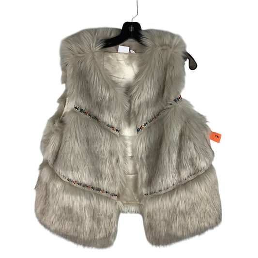 Vest Faux Fur & Sherpa By New Directions In Cream, Size: L