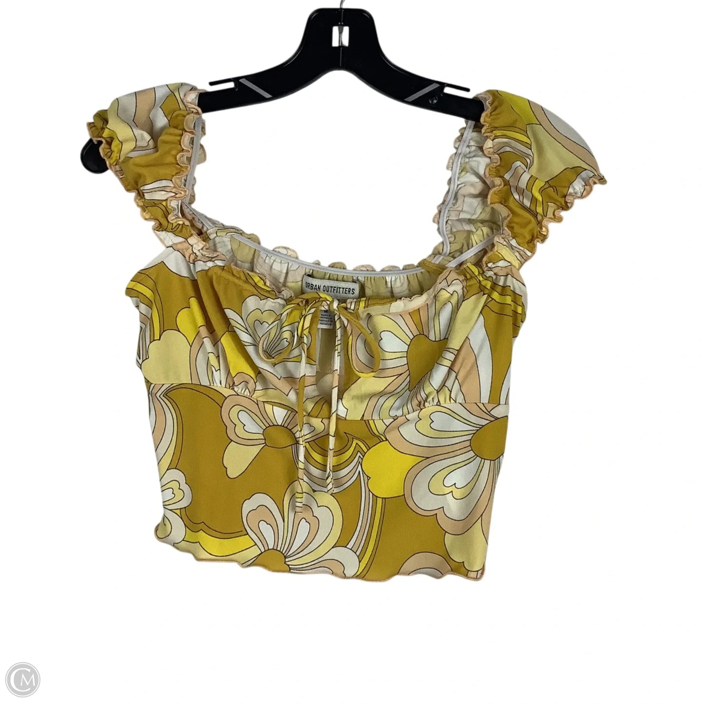 Top Short Sleeve By Urban Outfitters In Yellow, Size: M