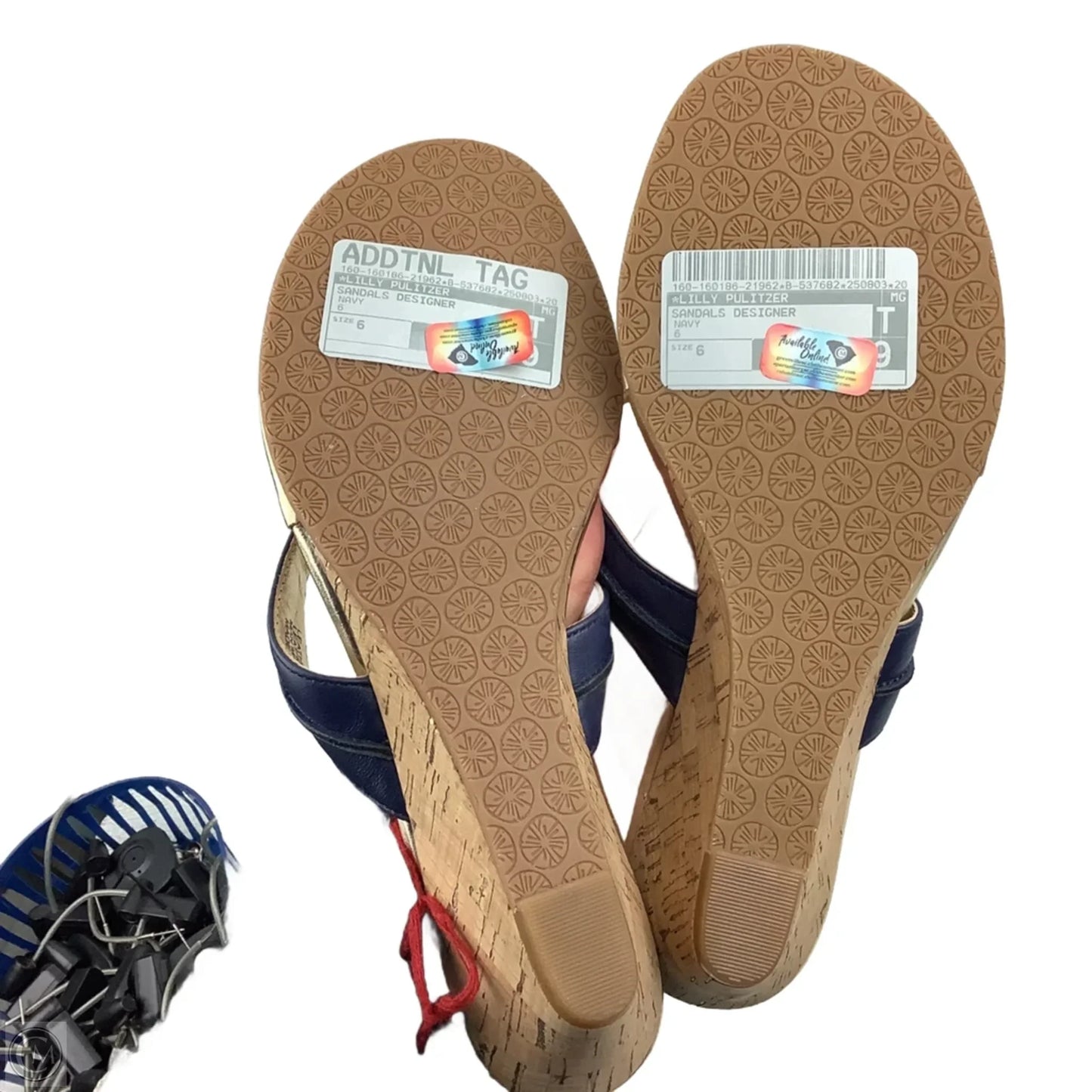 Sandals Designer By Lilly Pulitzer In Navy, Size: 6