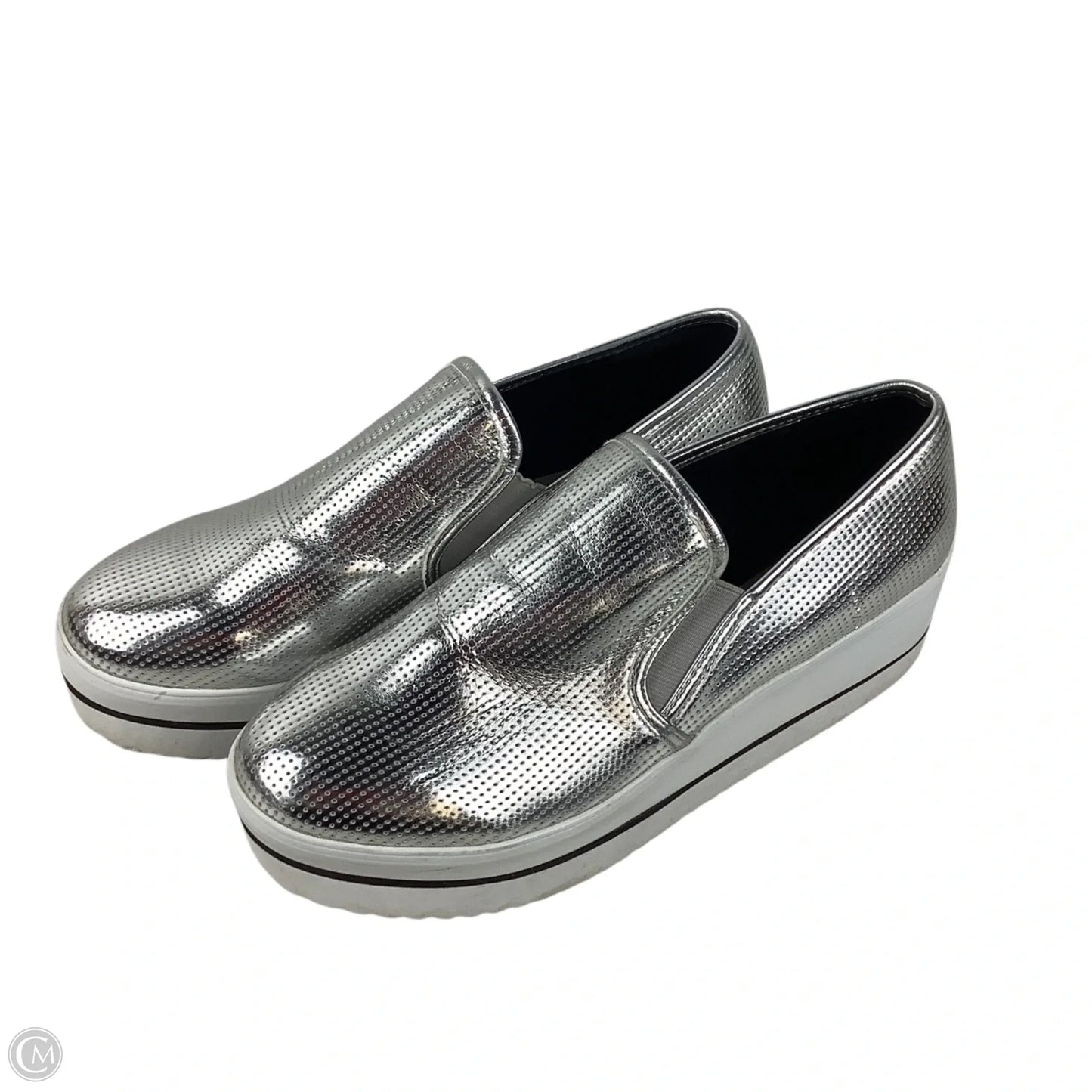 Shoes Heels Platform By Steve Madden In Silver, Size: 8.5