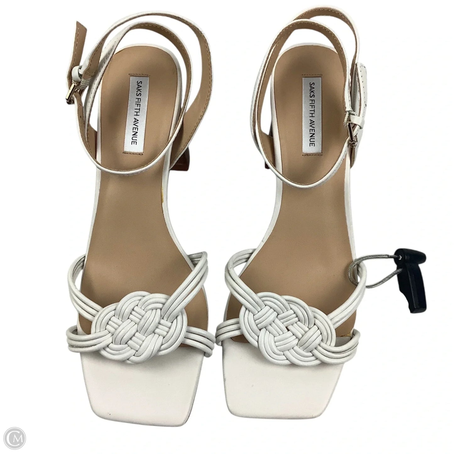 Sandals Heels Block By Saks Fifth Avenue In White, Size: 9