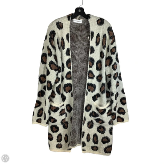 Sweater Cardigan By Clothes Mentor In Animal Print, Size: L/XL