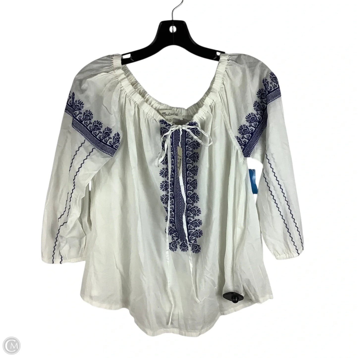 Top Long Sleeve By Madewell In White, Size: M