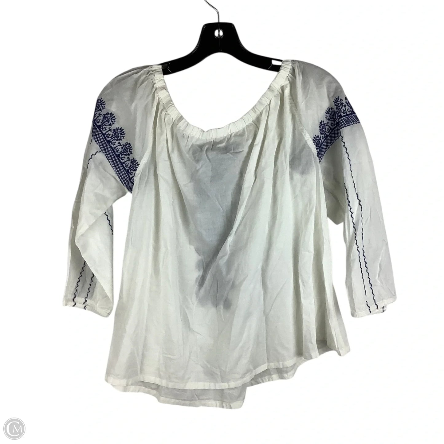 Top Long Sleeve By Madewell In White, Size: M