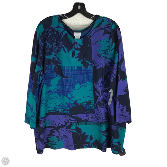 Sweater By Chicos In Blue & Purple, Size: Xxl