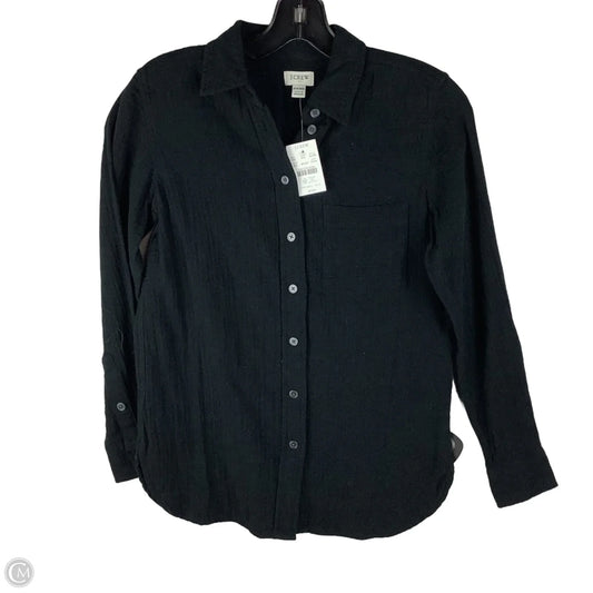 Top Long Sleeve By J. Crew In Black, Size: Xxs petite