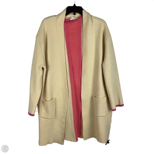 Sweater Cardigan By Thml In Cream & Pink, Size: L