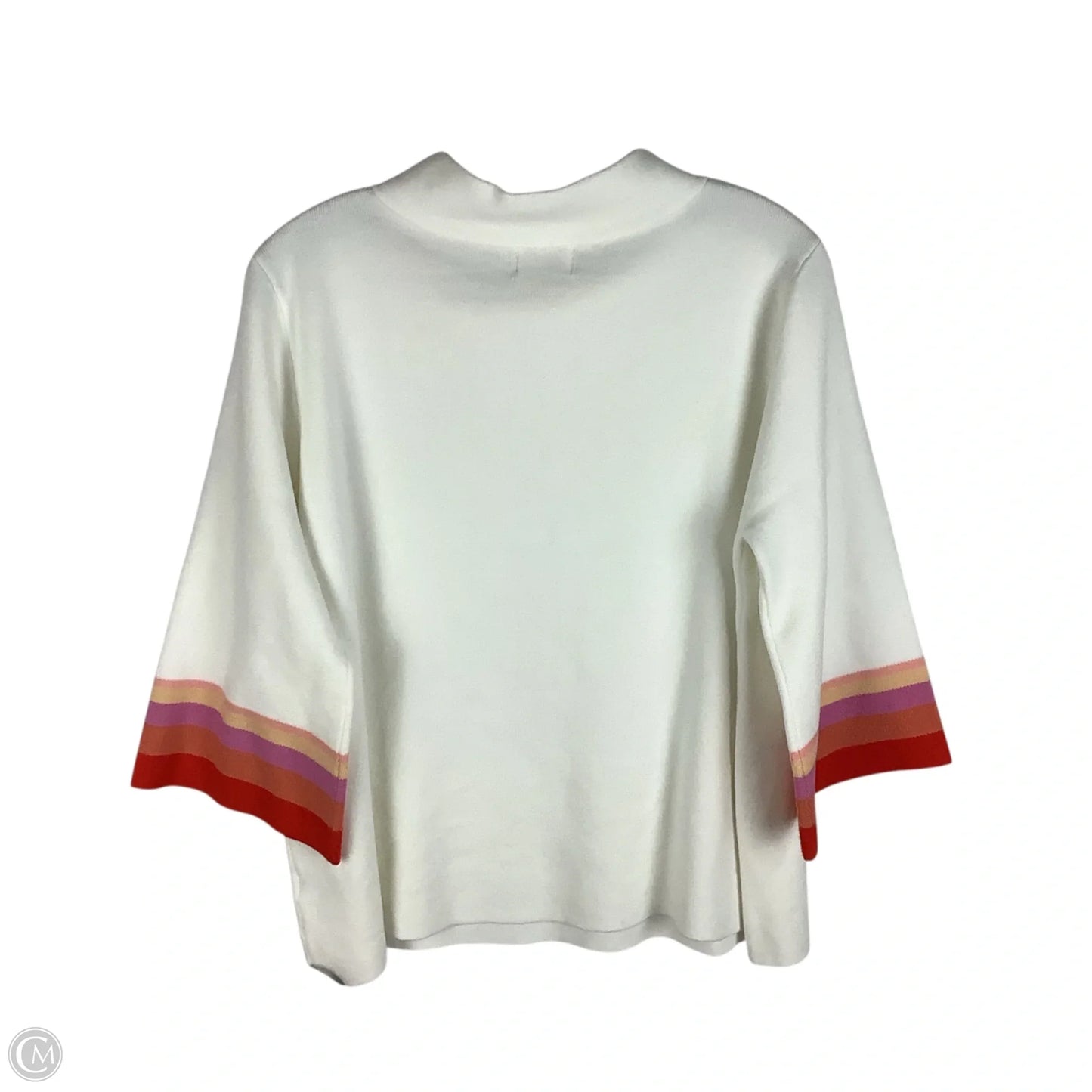 Sweater By Fate In Orange & White, Size: L
