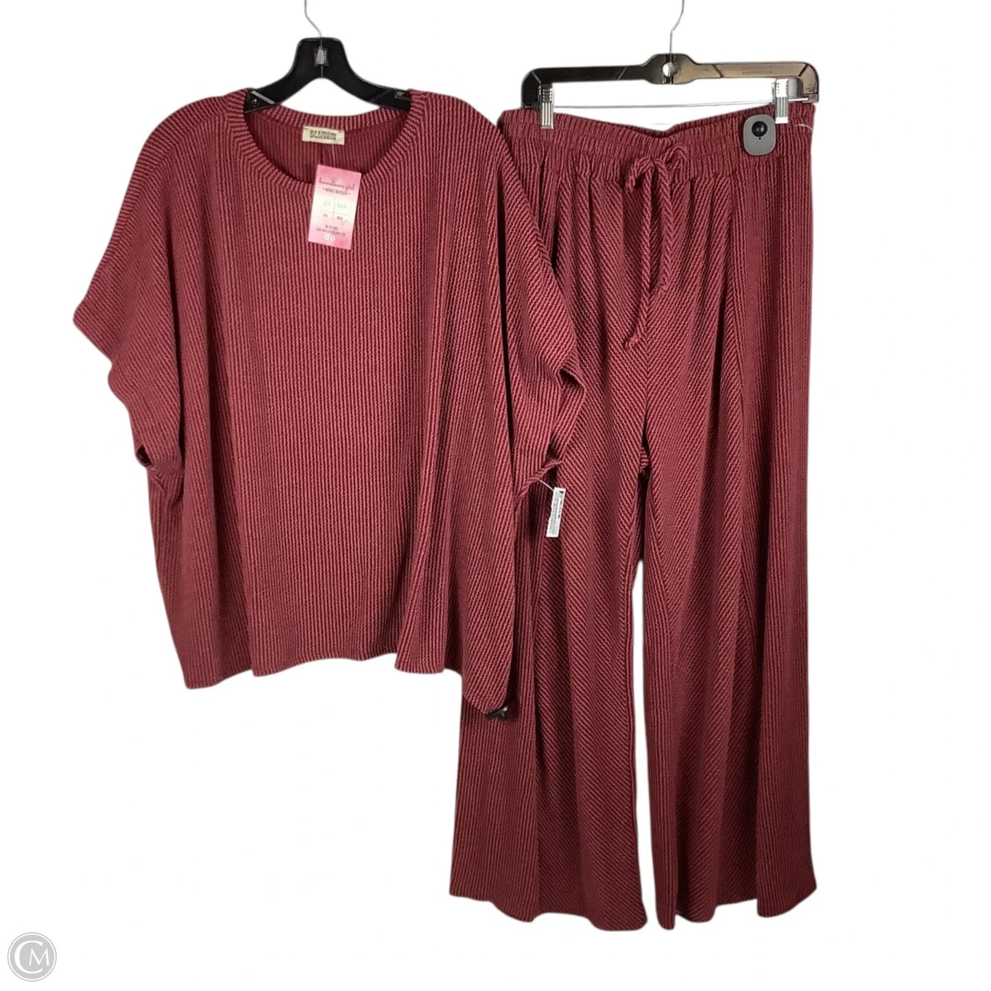 Pants Set 2pc By Blumin In Maroon, Size: 2x