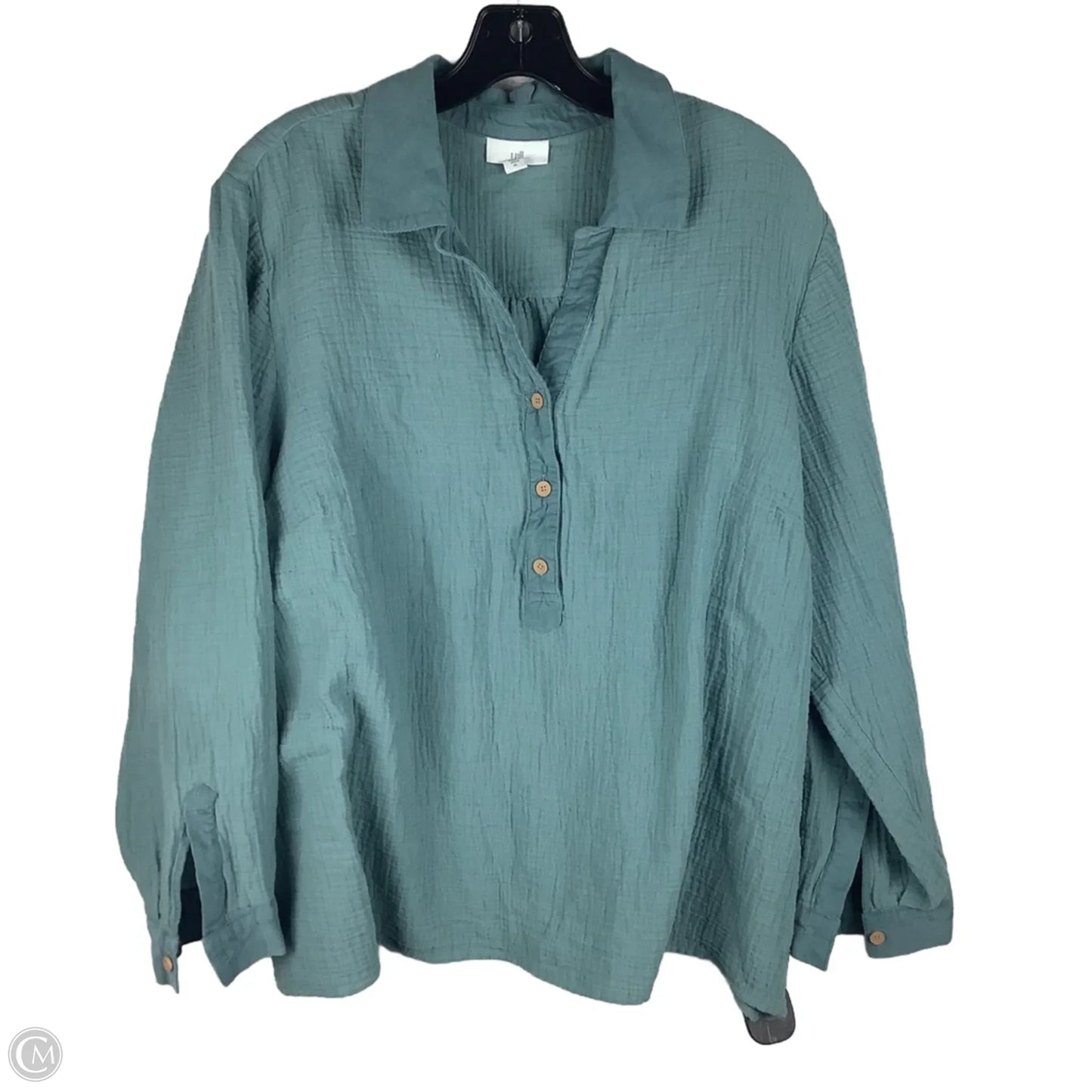 Top Long Sleeve By J. Jill In Green, Size: Xl
