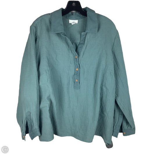 Top Long Sleeve By J. Jill In Green, Size: Xl