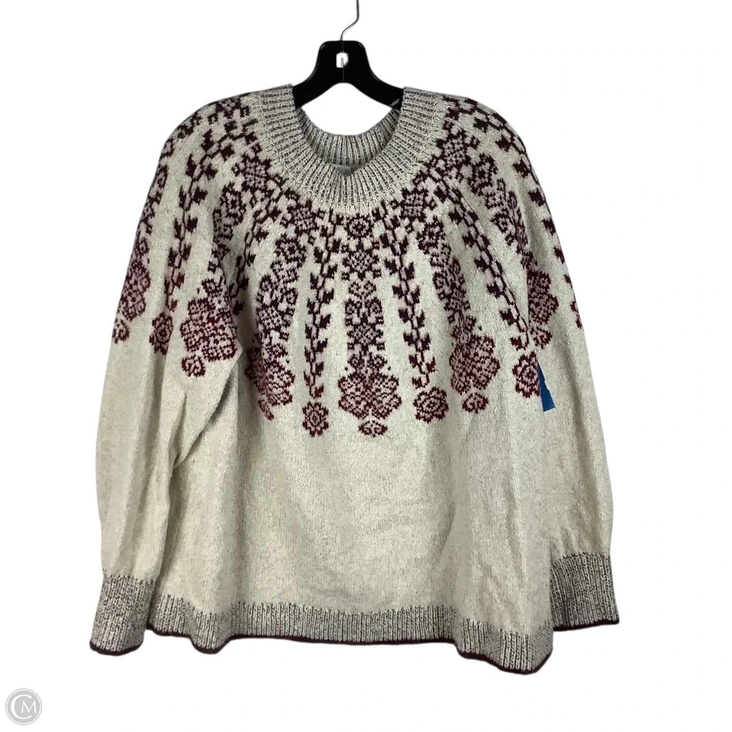 Sweater By J. Jill In Cream & Red, Size: Xl