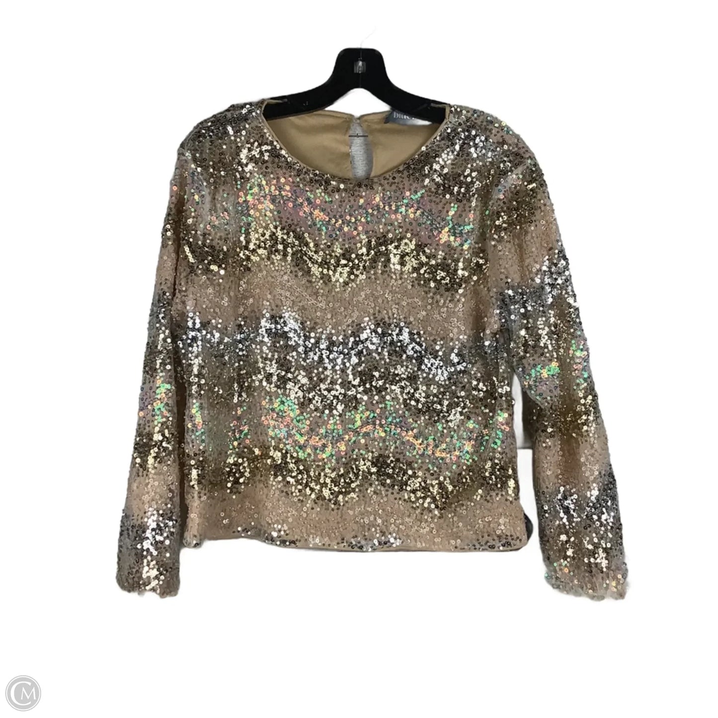 Top Long Sleeve By Blue B In Gold & Silver, Size: L