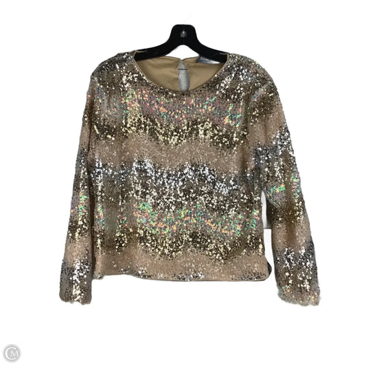 Top Long Sleeve By Blue B In Gold & Silver, Size: L