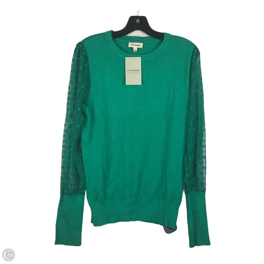 Top Long Sleeve By Ee Some In Green, Size: L