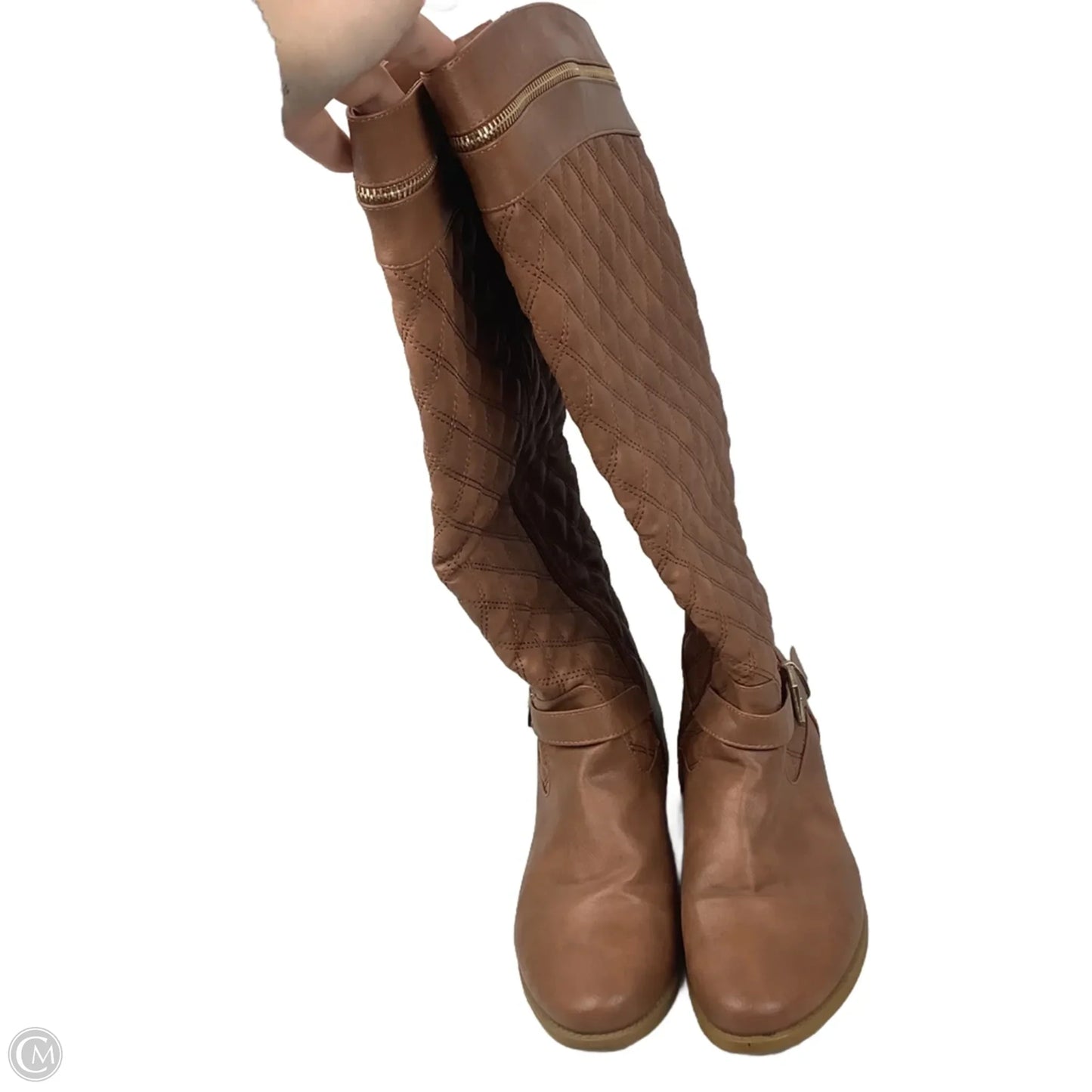 Boots Knee Flats By Top Moda In Tan, Size: 10