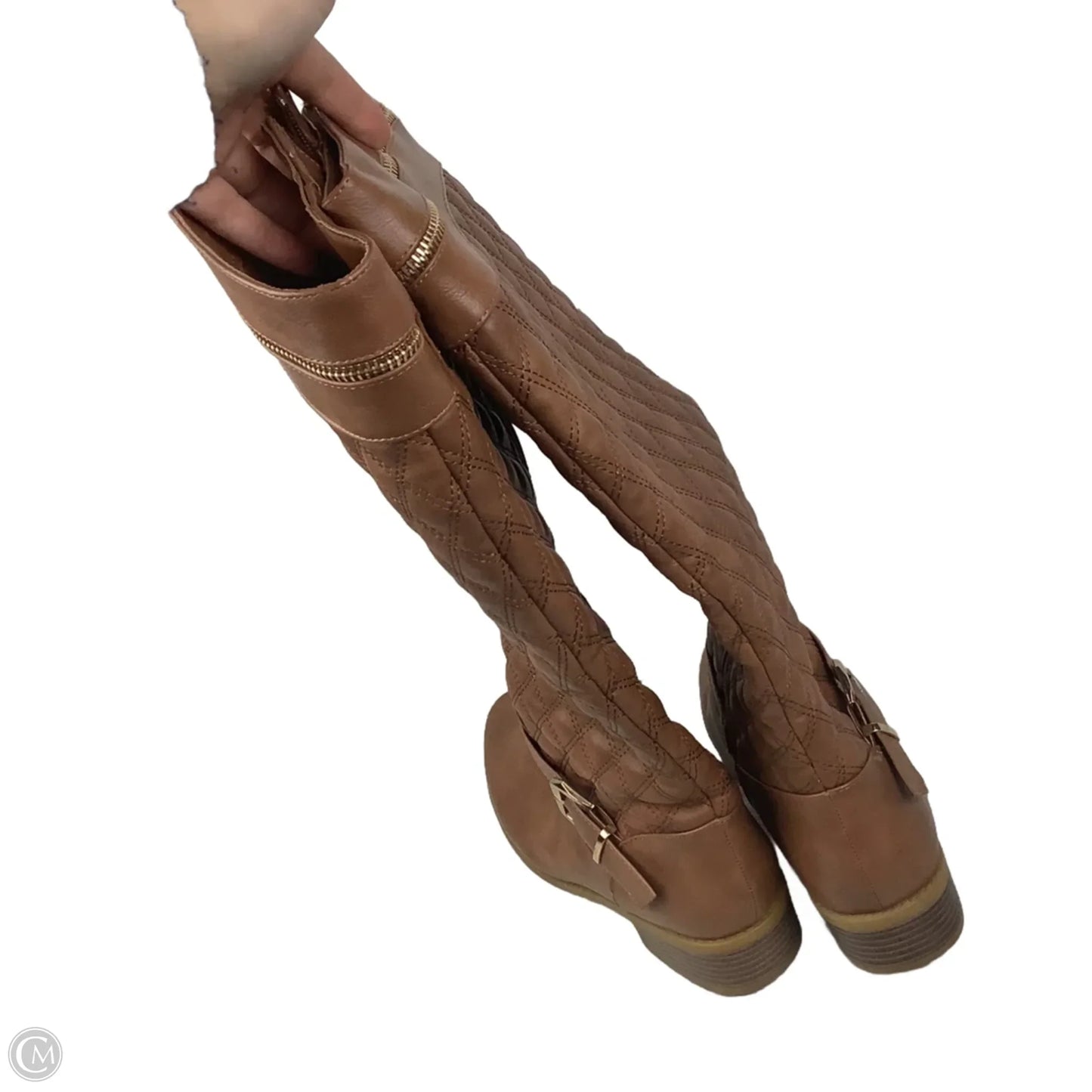 Boots Knee Flats By Top Moda In Tan, Size: 10