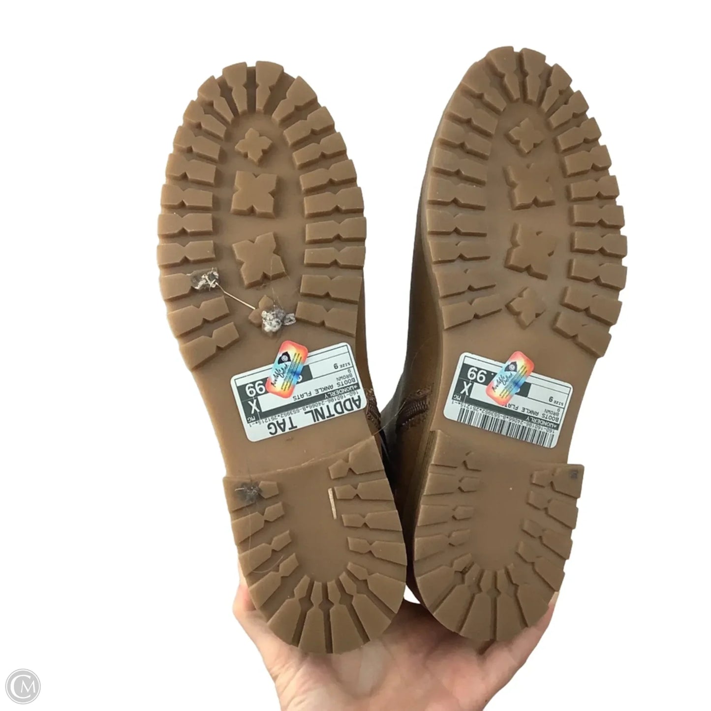 Boots Ankle Flats By Wonderly In Brown, Size: 9