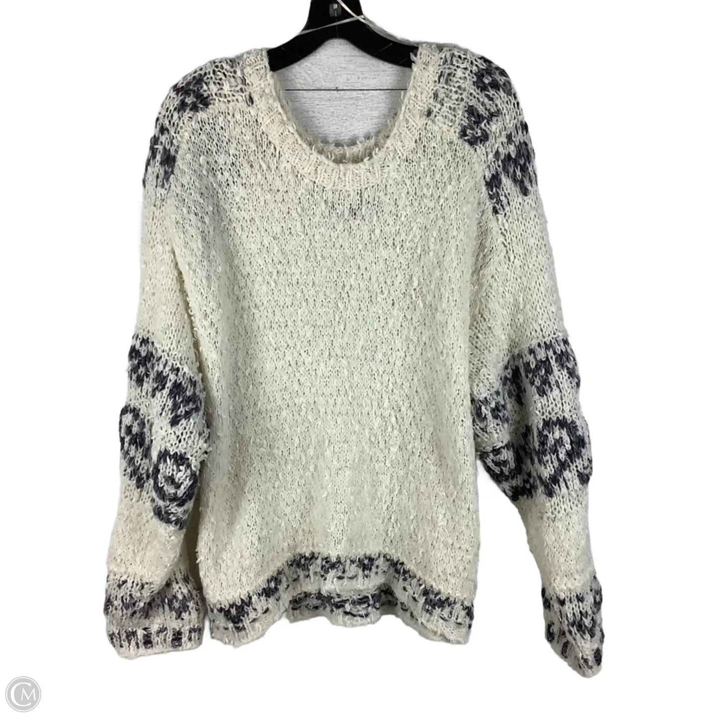 Sweater By Pilcro In Blue & Cream, Size: L