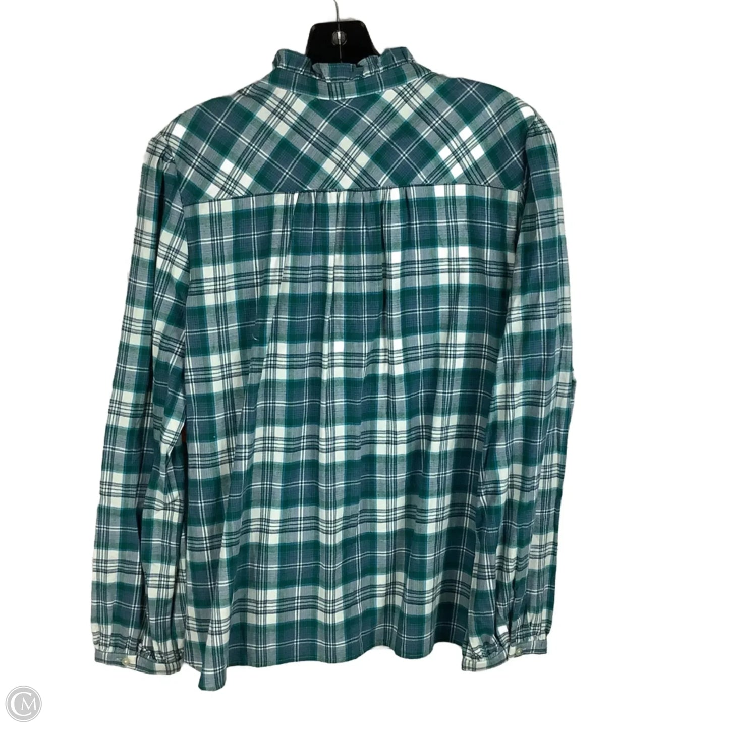 Top Long Sleeve By Loft In Plaid Pattern, Size: Xl