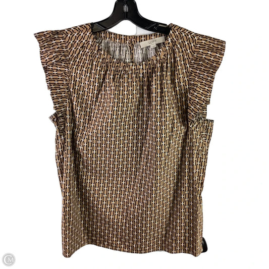 Top Short Sleeve By Loft In Brown, Size: L