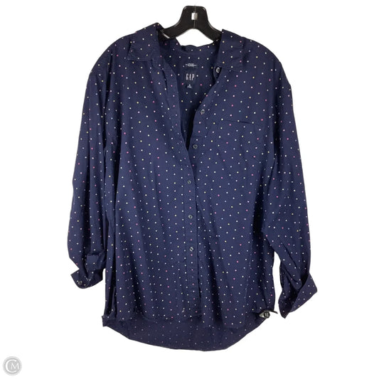 Top Long Sleeve By Gap In Polkadot Pattern, Size: M