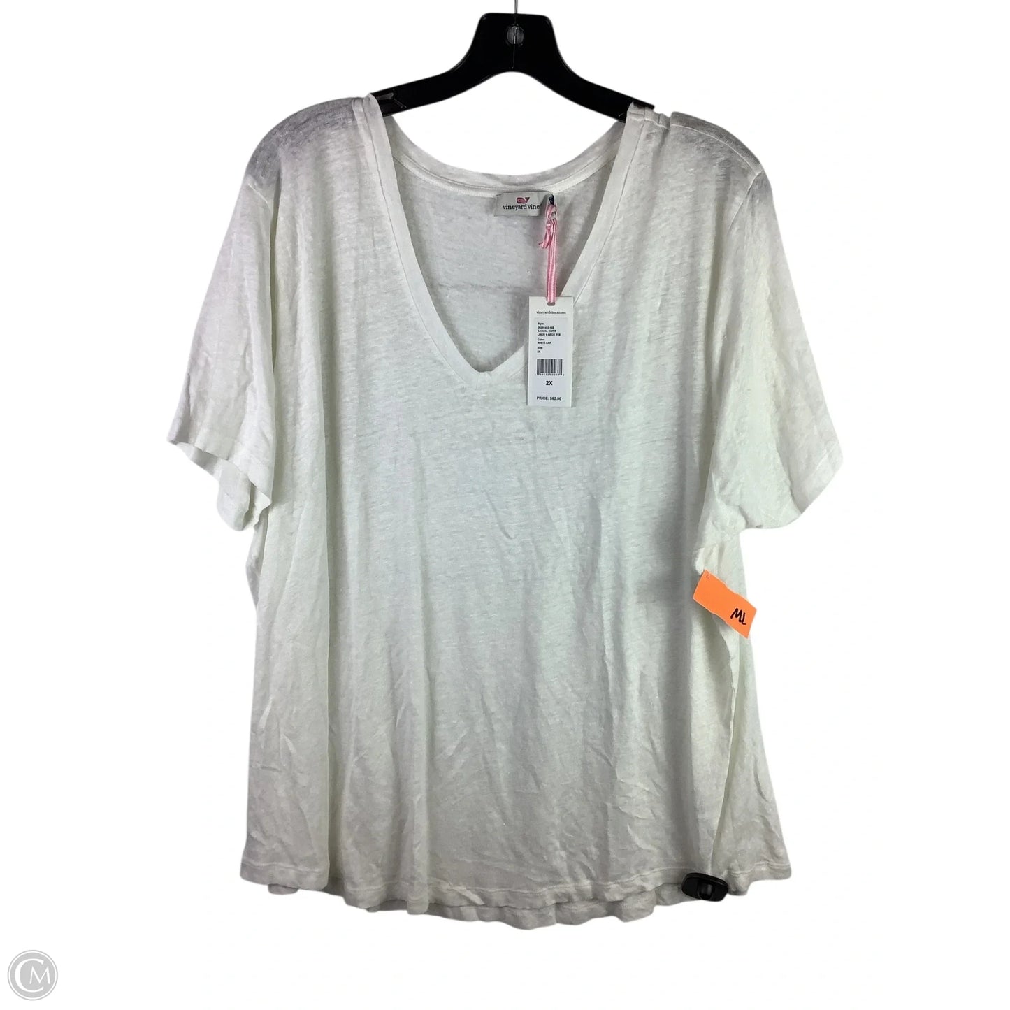 Top Short Sleeve Basic By Vineyard Vines In White, Size: 2x