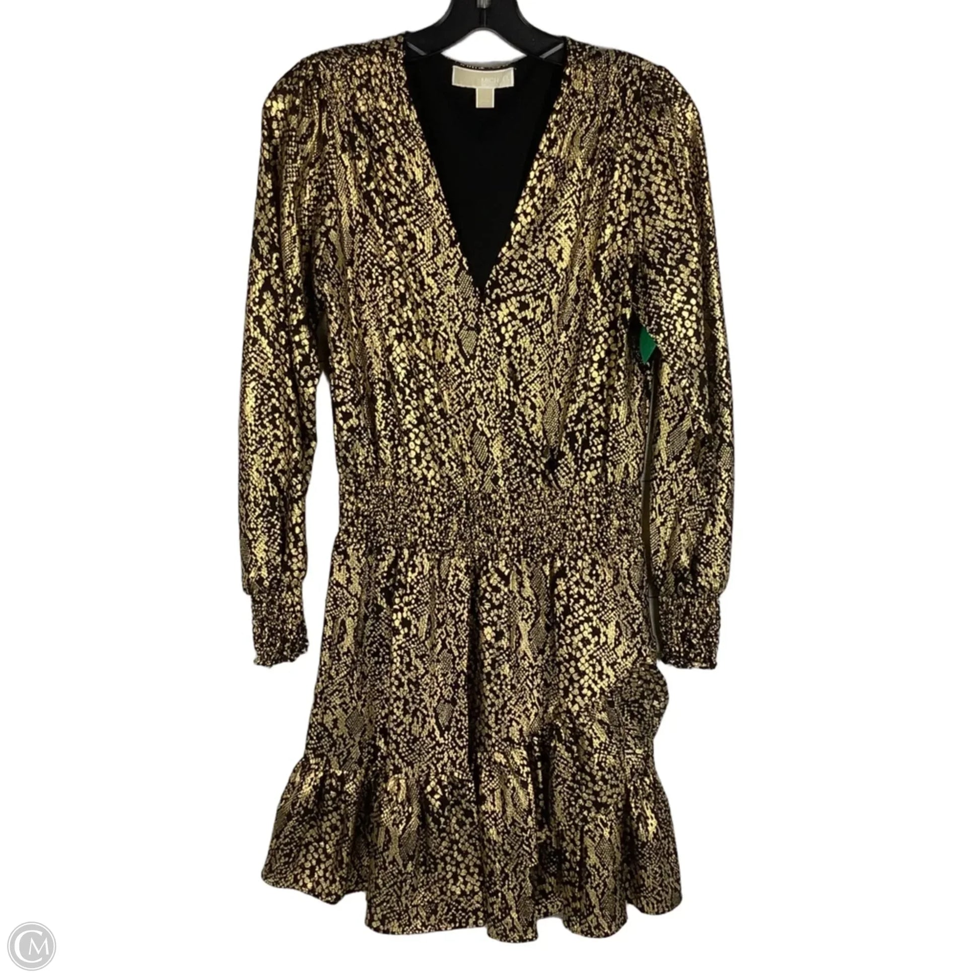 Dress Party Short By Michael By Michael Kors In Black & Gold, Size: Xs Dress Party Short By Michael By Michael Kors In Black & Gold, Size: Xs