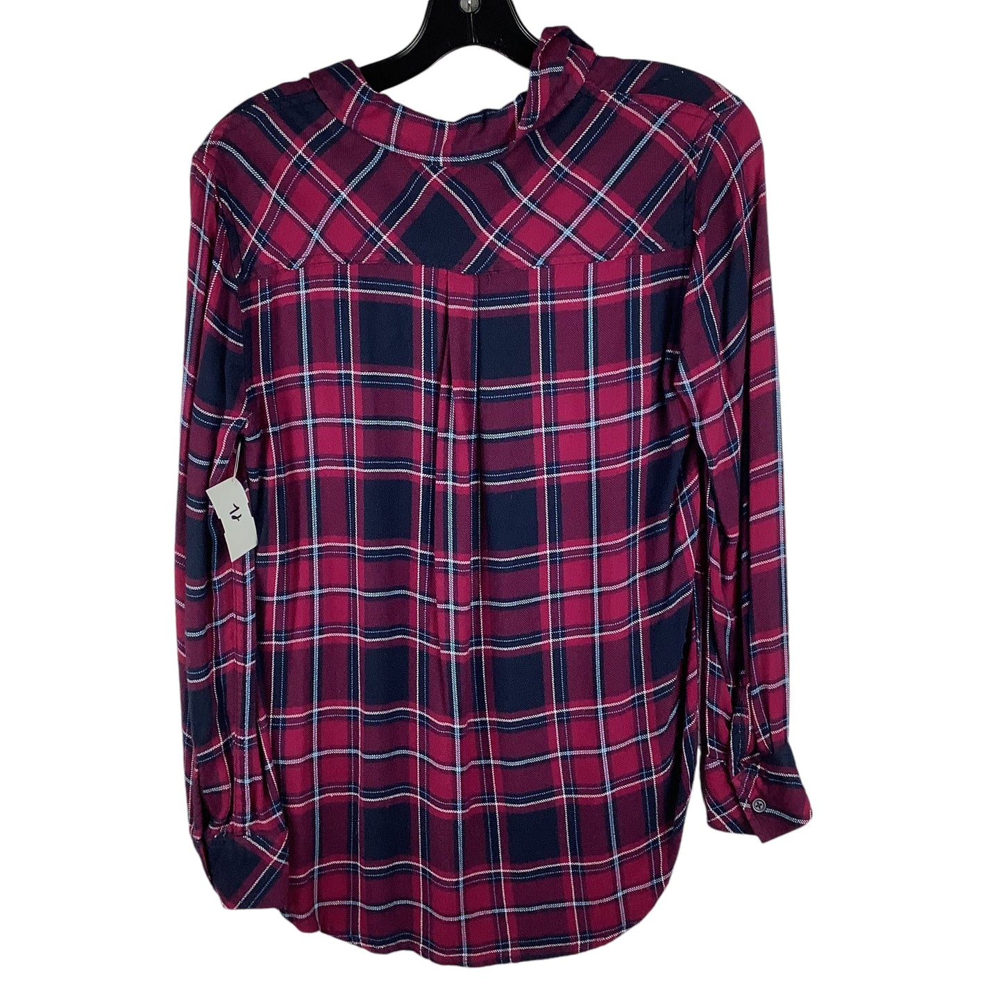 Top Long Sleeve By Beachlunchlounge In Plaid, Size: S