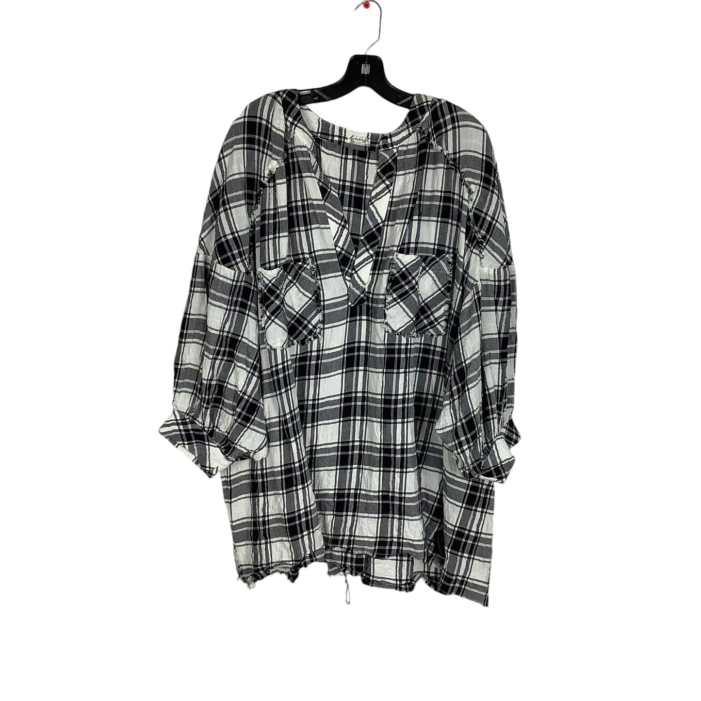 Tunic Long Sleeve By Free People In Plaid Pattern, Size: Xs