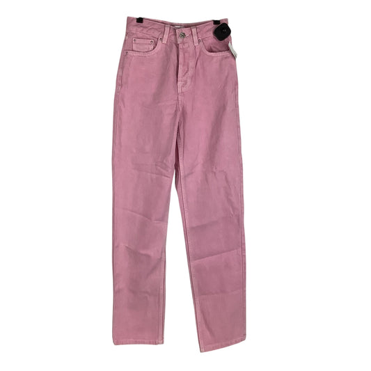 Jeans Straight By Zara In Pink Denim, Size: 0