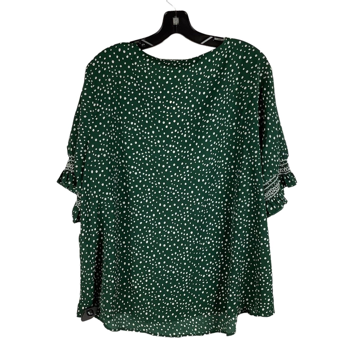 Green Top Short Sleeve Agnes Orinda, Size 2x