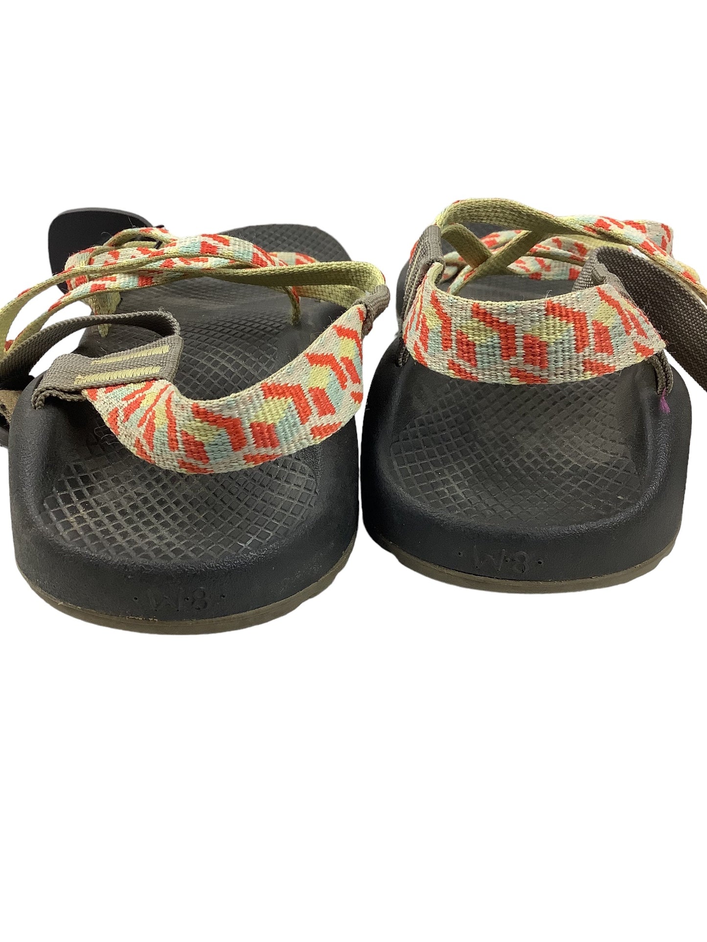 Orange & Yellow Sandals Sport Chacos, Size 8