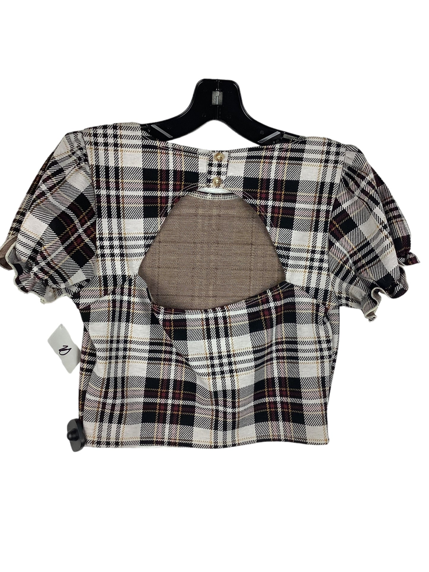 Top Short Sleeve By Altard State In Plaid Pattern, Size: S