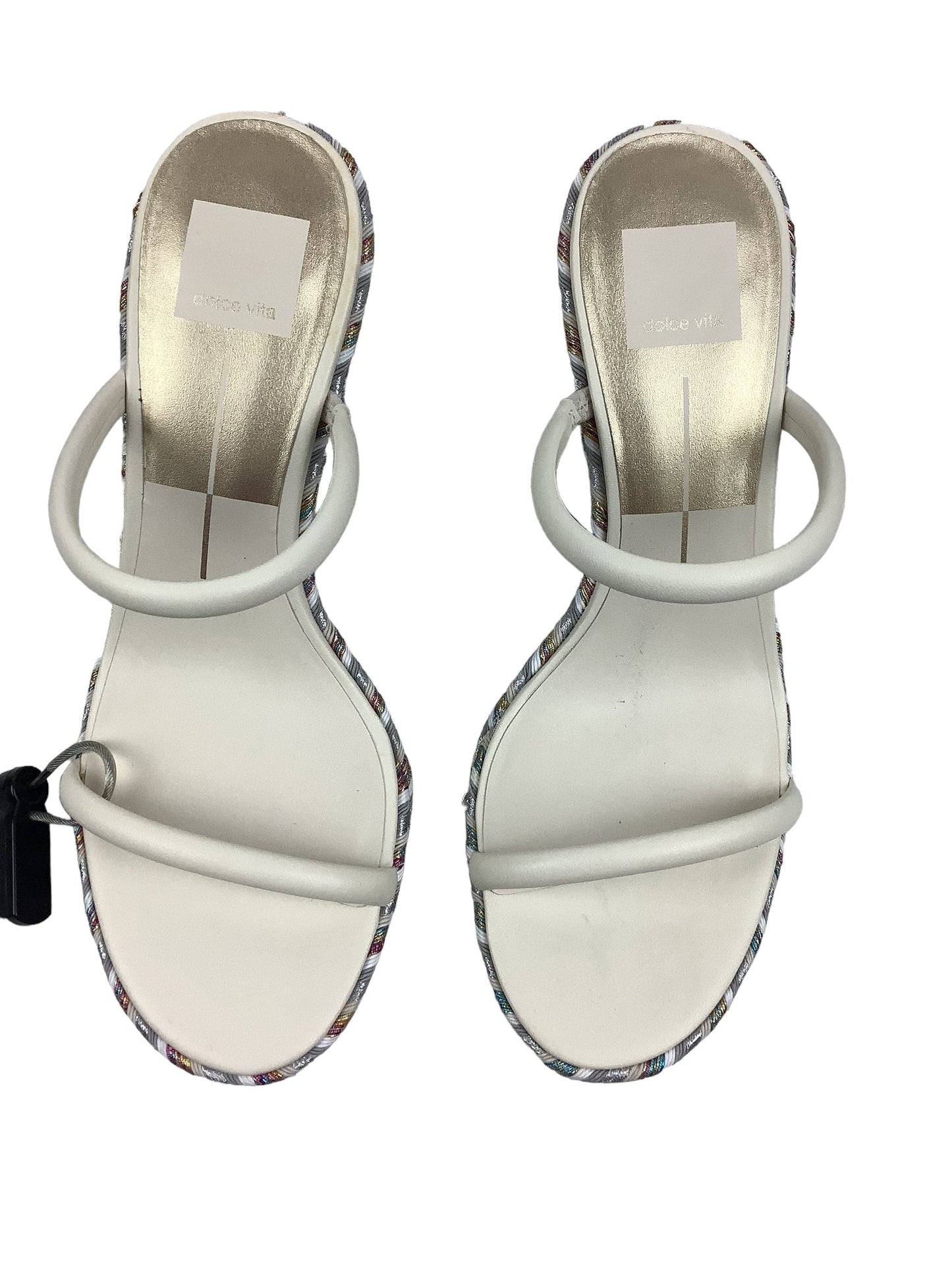 White Sandals Heels Wedge Dolce Vita, Size 8.5