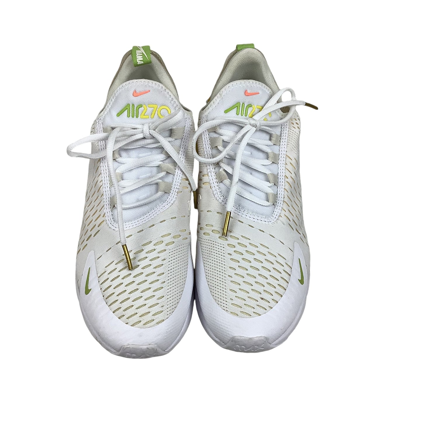 Shoes Athletic By Nike In White & Yellow, Size: 9.5