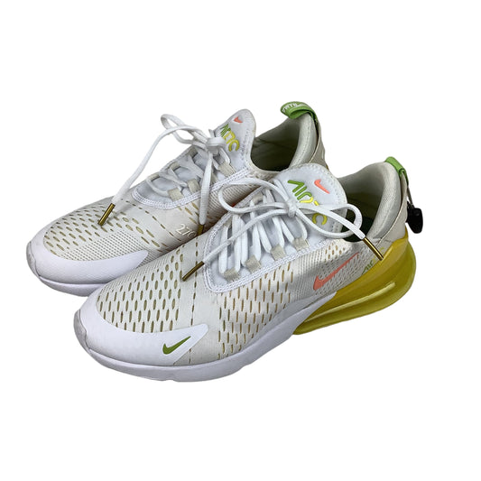 Shoes Athletic By Nike In White & Yellow, Size: 9.5