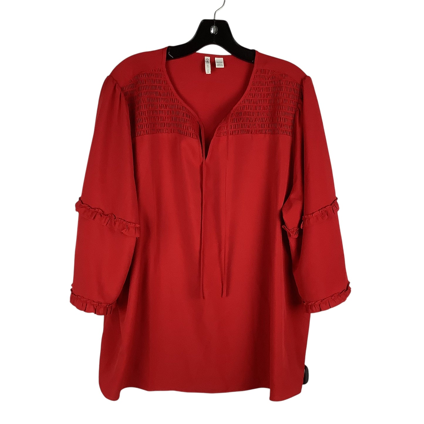 Top Long Sleeve By Cato In Red, Size: 1x