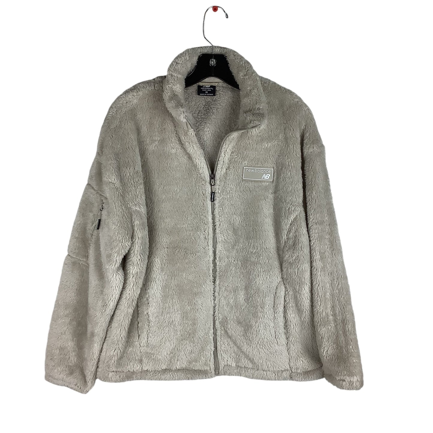 Jacket Fleece By New Balance In Tan, Size: M