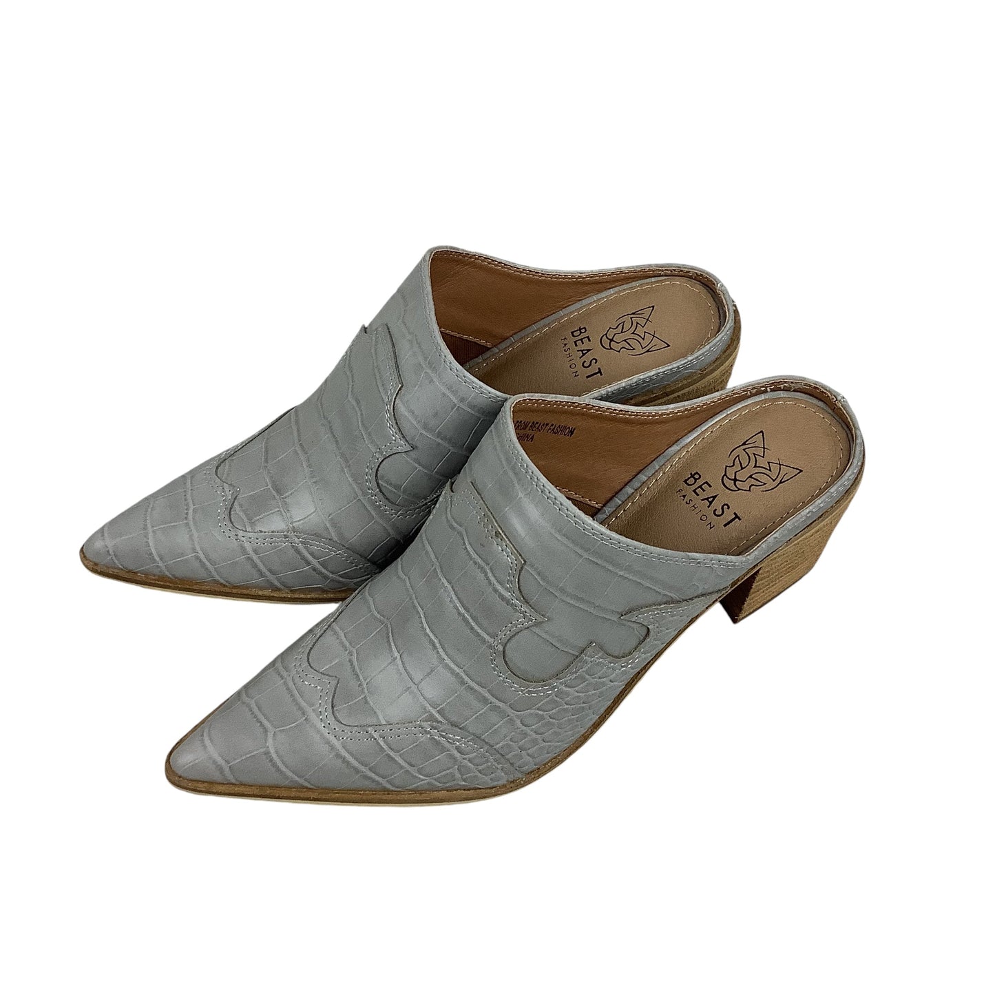 Shoes Heels Block By Clothes Mentor In Grey, Size: 6.5