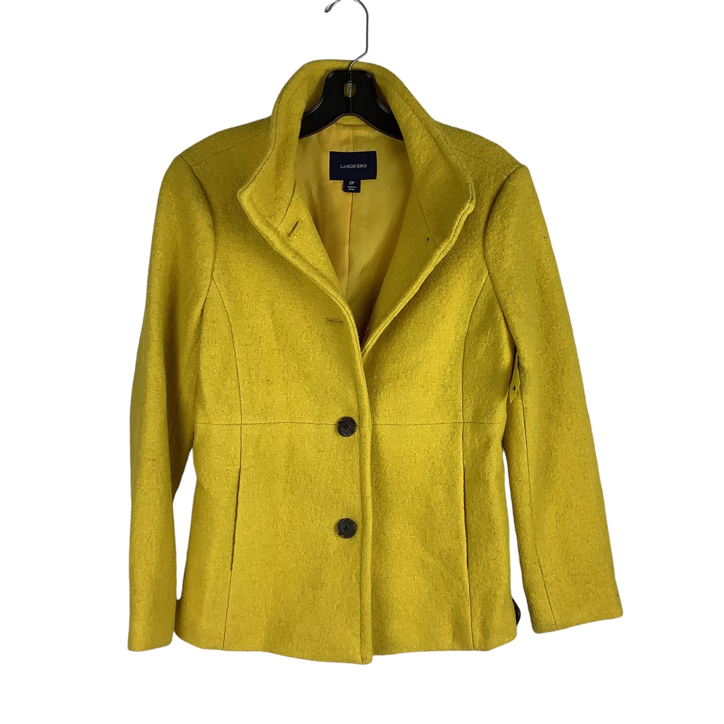 Coat Other By Lands End In Yellow, Size: 2 petite