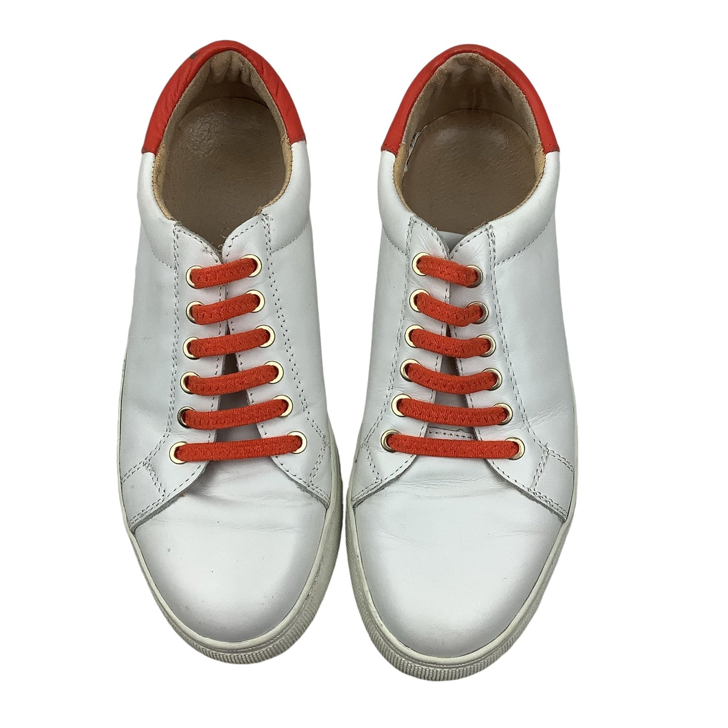 Shoes Designer By Jack Rogers In Orange & White, Size: 6