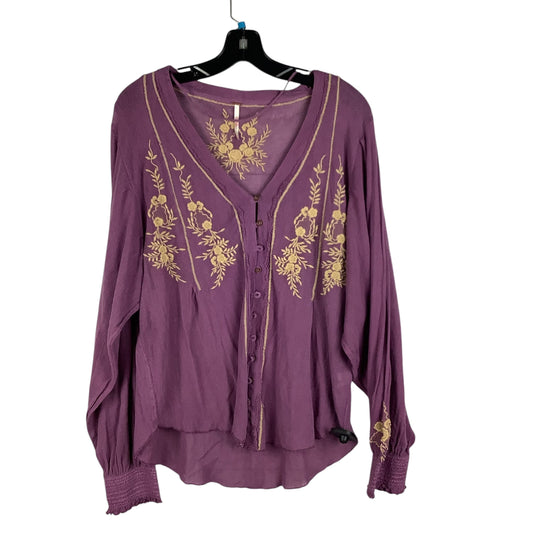 Top Long Sleeve By Free People In Purple, Size: Xs