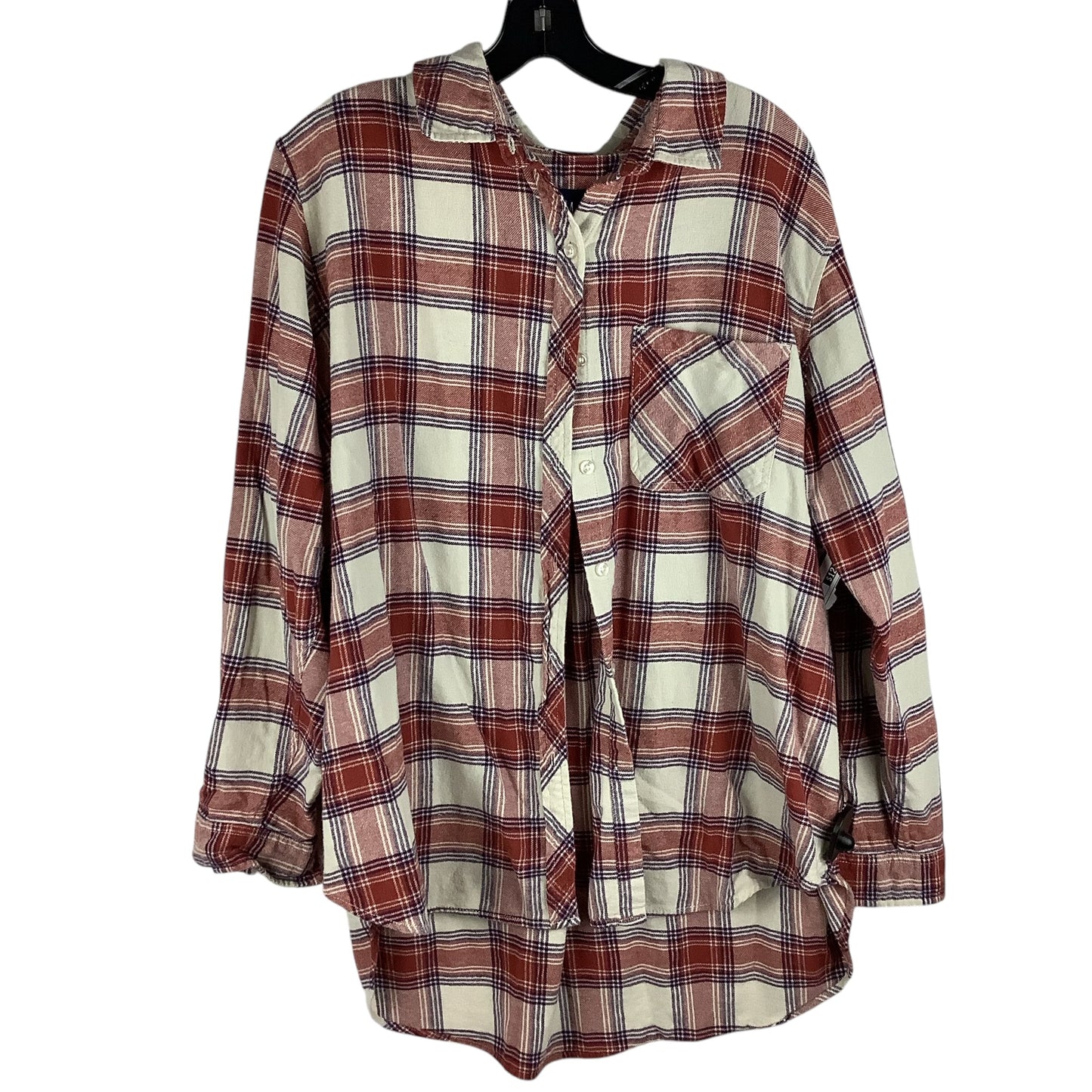 Top Long Sleeve By Gap In Plaid Pattern, Size: Xxl