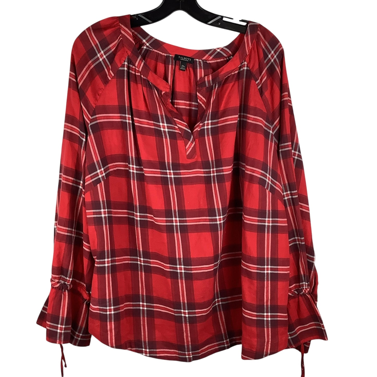 Top Long Sleeve By Talbots In Red, Size: 2x