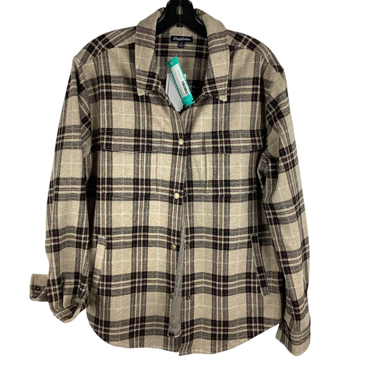 Jacket Shirt By Clothes Mentor In Plaid Pattern, Size: L